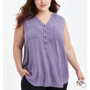 COPY - Torrid Harper Dusty Purple Mineral Wash Harper Sleeveless